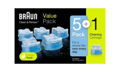 Braun-Clean&Renew-Cartuchos-De-Recarga-Para-Afeitadora-Eléctrica-Hombre,-5+1-Unidades,-Compatibles-Con-Todos-Los-Centros-SmartCare-Y-Clean&Charge