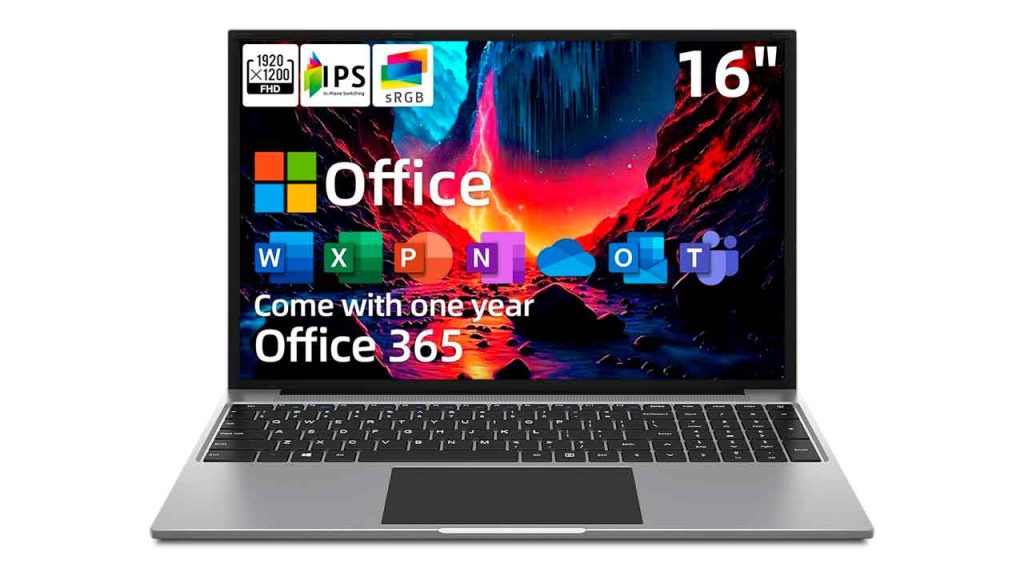 jumper-Computadora-portátil,-pantalla-FHD-IPS-16-10-de-16-pulgadas,-CPU-Intel-Celeron-Quad-Core,-4-GB-LPDDR4-RAM-128-GB-de-almacenamiento,-computadora-portátil-con-suscripción-Office-365-de-1-año,-4