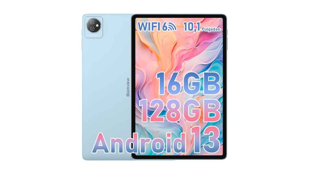 Blackview-Tablet-10-Pulgadas-Tab70-WiFi-Android-13-Tablet-16GB-128GB-2TB-SD,-WiFi-6-Tablet,-BT5.0,-6580mAh-Android-Tableta,-Cámara-5MP-2MP-Type-C-Google-GMS-2.0GHz-Quad-Core-IPS-HD-WiFi-Tablet