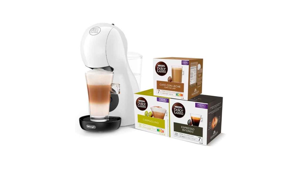 Dolce-Gusto-De'Longhi-Nescafé-Piccolo-XS-EDG110.WB,-Cafetera-Cápsulas,-Incluye-3-Paquetes-de-Cápsulas,-Diseño-Super-Compacto,-Cafetera-Manual-para-Café-y-Otras-Bebidas,-1500W,-Blanco