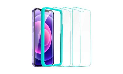 ESR-Protector-de-Pantalla-Compatible-con-iPhone-12-12-Pro(6.1),-HD-Cristal-Vidrio-Templado,-Anti-arañazos-y-Anti-Huellas,-Sin-Burbujas-3-Unidades