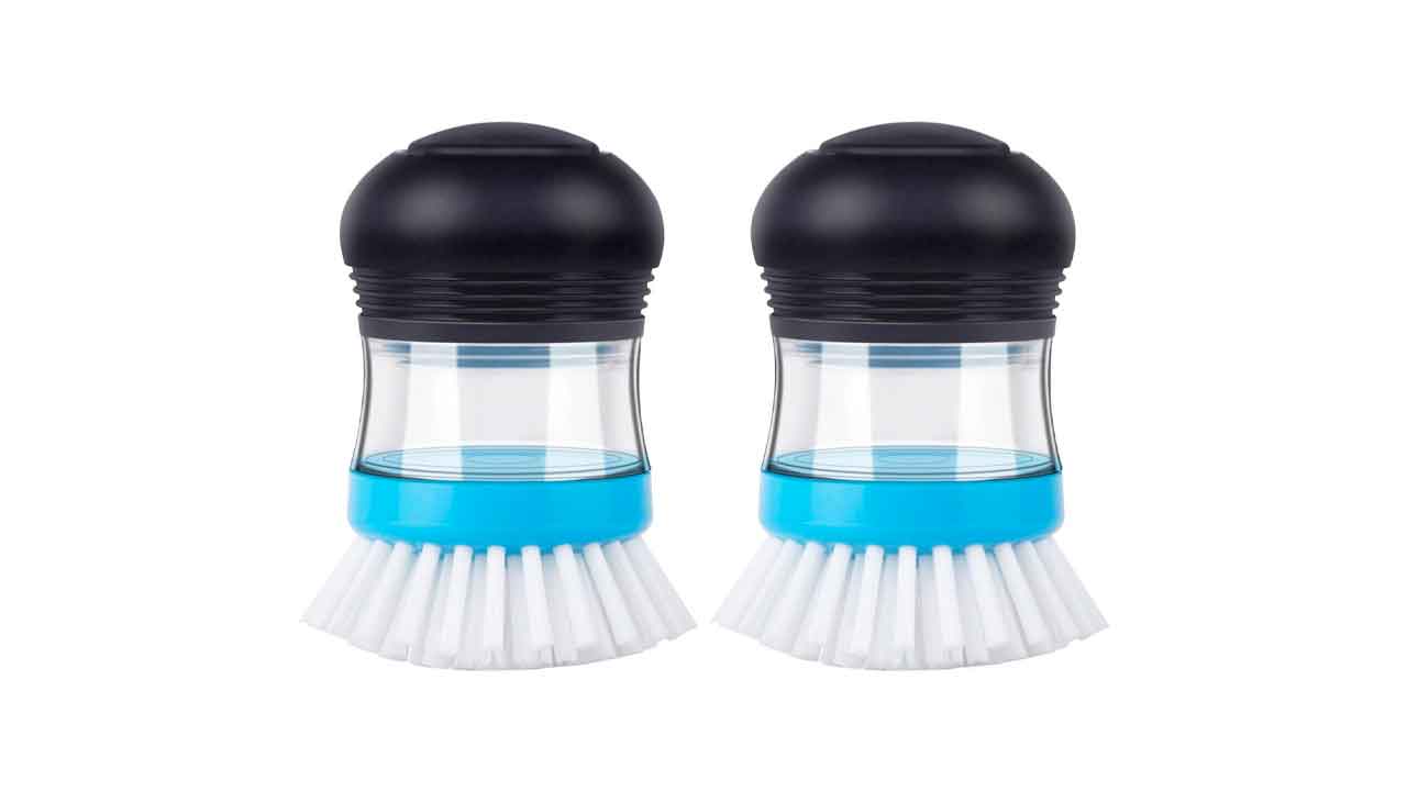 MR.SIGA-Cepillo-de-Palma-para-dispensador-de-jabón,-Cepillo-de-Cocina-para-Limpieza-de-ollas,-sartenes,-fregaderos,-2-Unidades,-Color-Azul-Marino