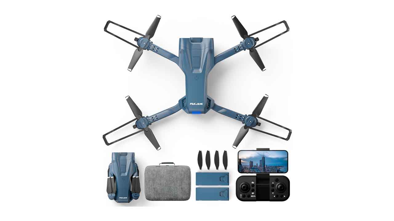 F406-Drone-con-Cámara-para-Adultos,-Drones-Plegable-1080P-HD-FPV,-Lente-Ajustable-de-135°,Cuadricóptero-RC-con-Altitude-Hold-y-Modo-Sin-Cabeza-para-Principiantes,-3D-Flips,-2-Baterías-Modulares