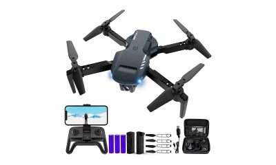 RADCLO-Mini-dron-con-cámara-Funda-de-transporte-plegable-HD-FPV-1080P,-2-baterías,-lente-ajustable-de-90,-despegue-tierra-con-una-tecla,-retención-de-altitud,-giro-de-360,-regalos-de-juguetes-para