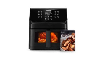 COSORI-Freidora-de-Aire-6,2L-con-Ventana-y-Iluminación-Interior,-reidora-sin-Aceite-con-12-Programas,-80+-Recetas-Creadas-por-Chef-en-Español,-75-205℃,-Pantalla-Táctil-LED,-Negra,-P652