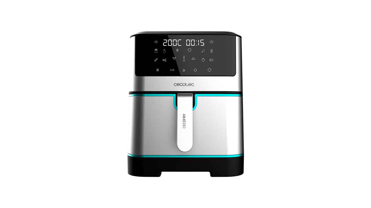 freidora de aire Cecotec-Freidora-de-Aire-sin-Aceite-de-8-L-Cecofry-Supreme-8000-Air-Fryer.-1800-W,-Panel-Táctil,-30º-200-ºC,-10-Modos-Preconfigurados,-Pre-heat,-Alerta,-Acabados-en-Acero-Inoxidable