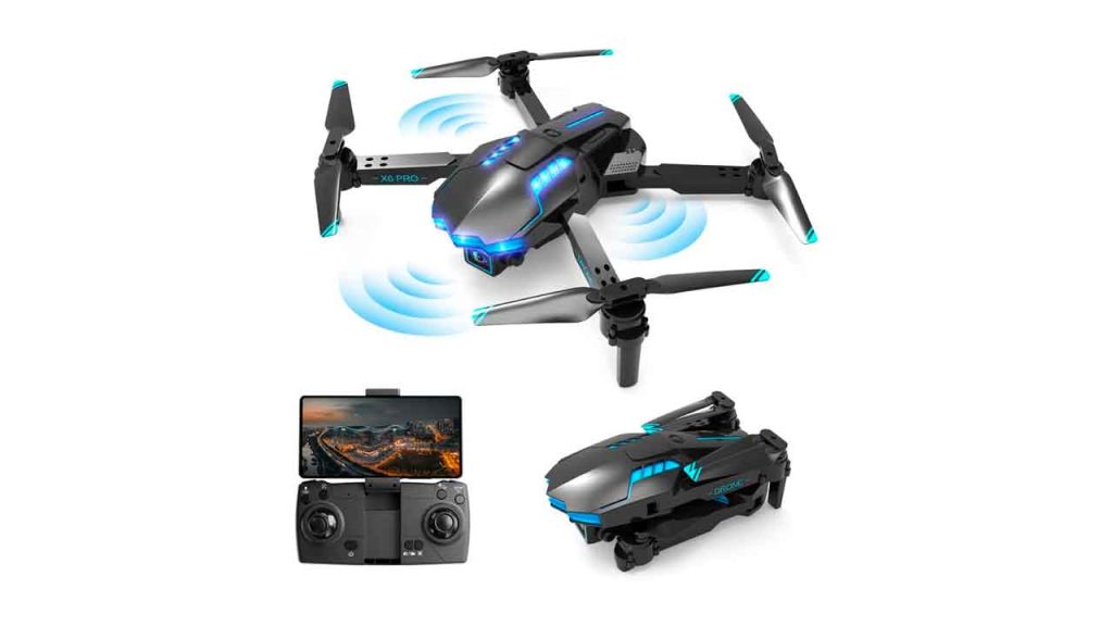 Drone-con-Cámara-HD-1080P-para-Niños-y-Adultos,-RC-Quadcopter-Drone-FPV-Plegable-para-Principiantes,-Juguetes-para-Niños-y-Niñas-Regalos-Navidad