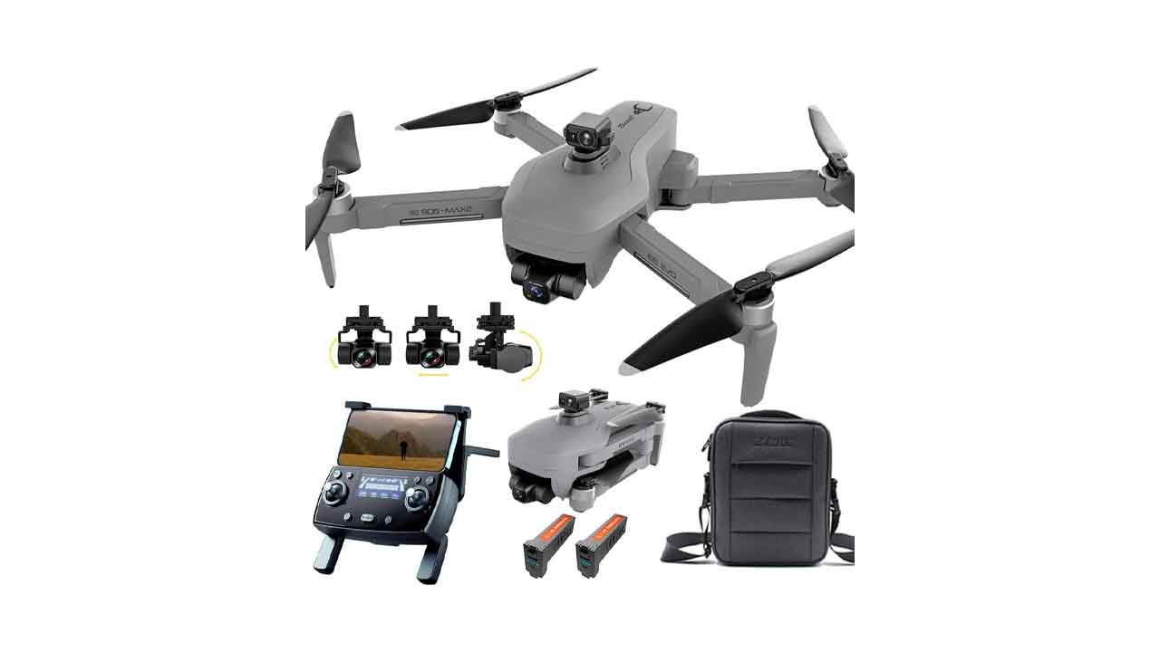 drone dron X-Verse-ZLL-SG906-MAX2-Drone-con-Cámara-4K,-Evitación-de-obstáculos-en-4-direcciones,-Cardán-de-3-ejes-+EIS,-RC-4-km,-GPS-5G-WiFi-FPV-RC-Quadcopter-con-Motor-(2-Batería)