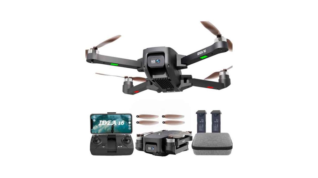 le-idea-Drone-con-Camara-2K,-IDEA16P-5GHz-WIFI-FPV-Dron-con-2-Camaras,-Dron-Velocidad-40kmh,-Motor-sin-Escobillas,-Drone-2-Baterias-con-30-Minutos-de-Vuelo,-IDEA16P-Drone-Modelo-2024