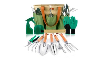 YAUNGEL-Juego-de-Herramientas-de-jardinería,-10-Piezas-de-Acero-Inoxidable-de-Uso-Pesado-con-Mango-de-Madera-Antideslizante---Regalos-para-Mujeres-y-Hombres