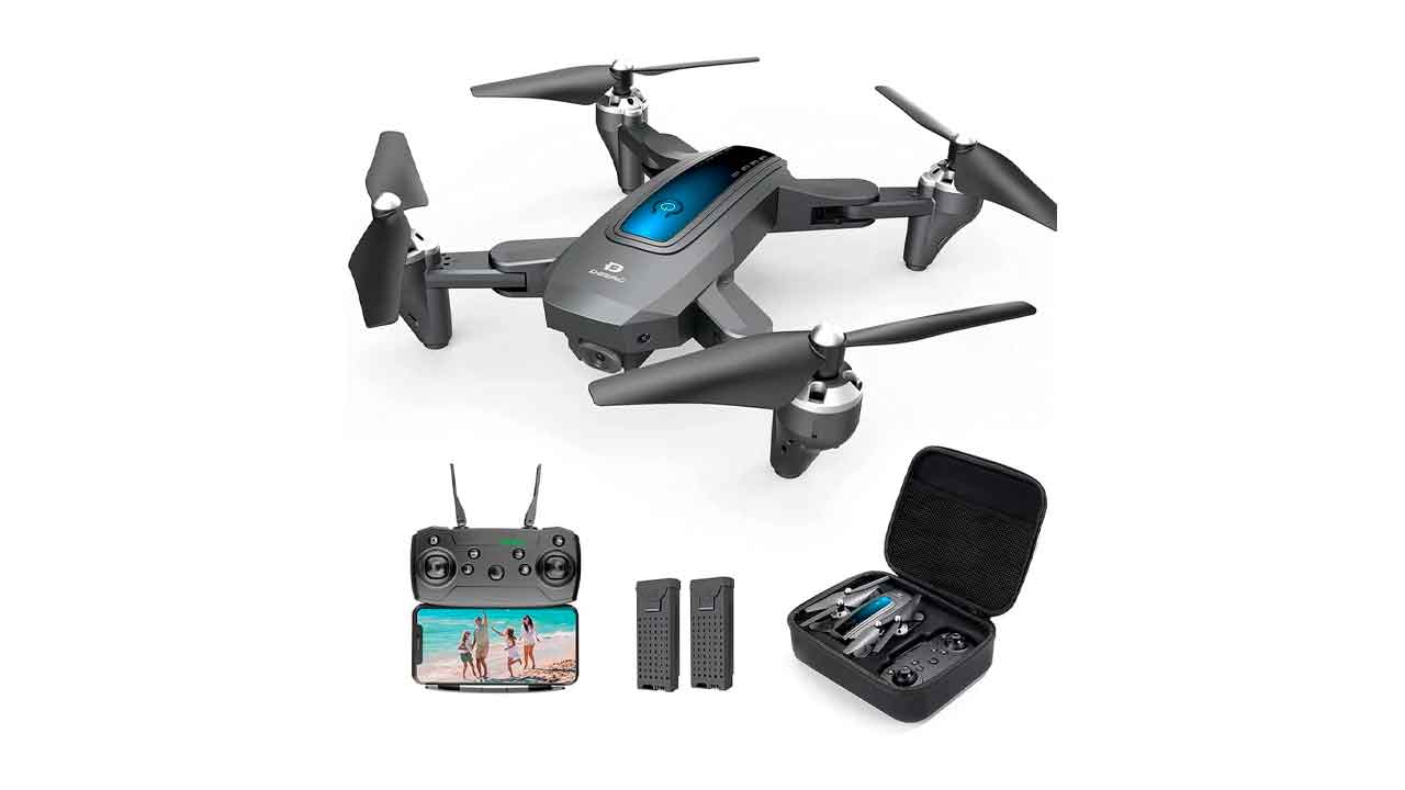 DEERC-D10-Drone-con-Cámara-para-Adultos-2K-5G-FPV-Vídeo-en-Vivo,-Dron-Plegable-con-2-Baterías-para-Adultos-o-Niños,-Control-de-Gestos,-Modo-sin-Cabeza,-RC-Quadcopter-para-Principiantes
