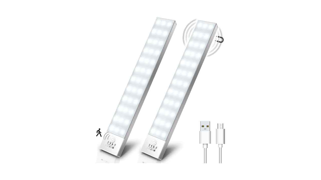 OUILA-Luz-LED-Armario-con-Sensor-Movimiento-Blanco-Natural-5000K-36-LEDs-4-Modos-Luz-LED-Magnética-Adhesiva-USB-Recargable-1000mAh-Luz-Nocturna-para-Guardarropa,-Escaparate,Entrada-2-Piezas