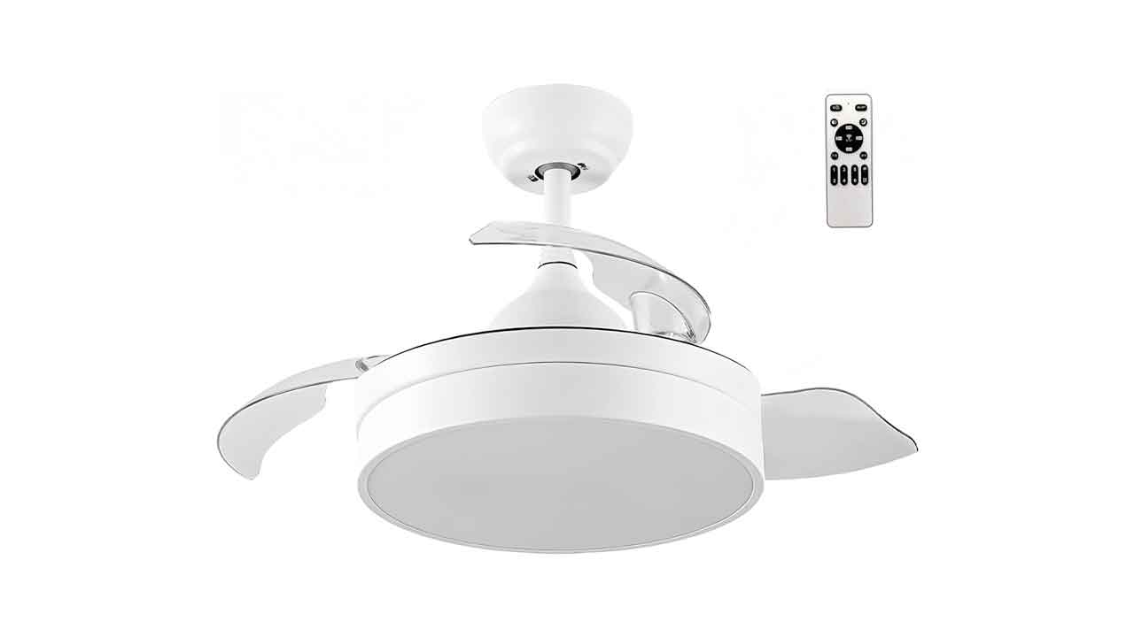 Ventilador-con-Luz-Lámpara-LED-72W-Ventilador-Invisible-Ultra-Silencioso-con-Mando-a-Distancia-y-Palas-Retráctiles-Φ52-H40cm-Decoración-Luz-Fría-Neutra-Cálida