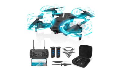 dron Wipkviey-T26-Dron-con-Camara-1080P-para-Niños-Plegable-Drone-FPV-Quadcopter-para-Principiantes-Adultos,-2-Baterías-y-Bolsa-Portátil,-Drones-de-Juguete,-Regalos-de-Cumpleaños-y-Premiums