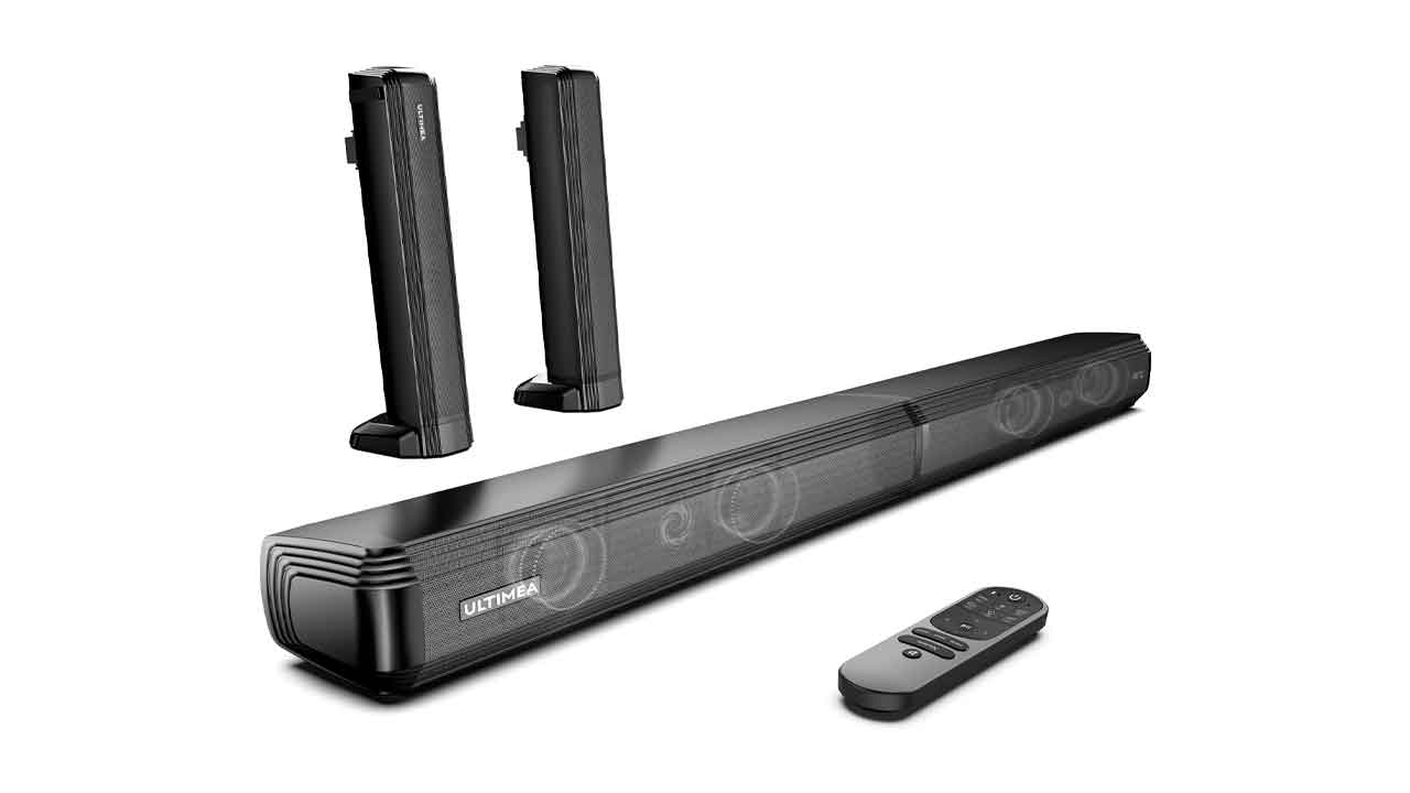 ULTIMEA-2.2ch-Barras-de-Sonido-para-TV,-2-en-1-Barra-de-Sonido-Desmontable-para-TV,-Bluetooth-5.3-TV-Sound-Bar,-3-Modos-de-Ecualización-y-Graves-Ajustables-Altavoces-de-TV,-ARC-óptico-Aux,-Apollo-S40