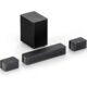 ULTIMEA-Barra-de-Sonido-Surround-5.1,-Sistema-de-Sonido-Envolvente-3D,-Barras-de-Sonido-para-TV-con-Subwoofer-y-Altavoces-Traseros,-Graves-Ajustables,-Poseidon-D50