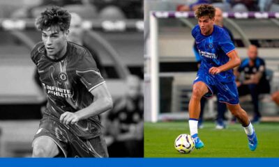 marc-guiu durante su primer partido con la camiseta del chelsea