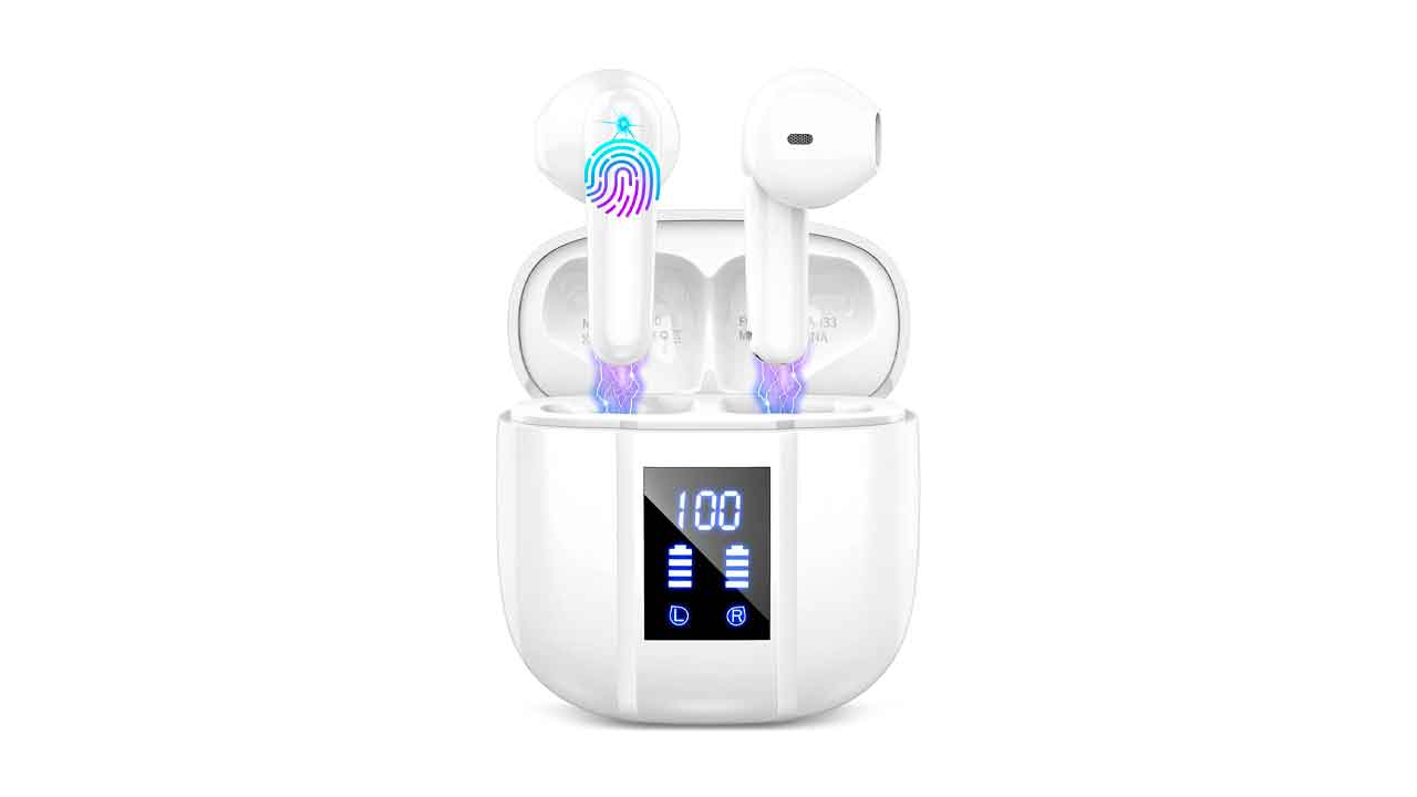 Auriculares-Inalambricos-Bluetooth,-Auriculares-Bluetooth-5.3,-48H-Estéreo-HiFi-Cascos-Inalambricos-Bluetooth-con-Reducción-de-Ruido,-IP7-Impermeable-Auriculares-Comodidad-Ligera,-Carga-Rápida-USB-C