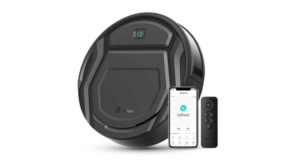 Lefant-Robot-Aspirador,-2200Pa-Succión,-Robot-Aspirador-Autocargable-120-Min,-Ultrafino-7,6-cm-Sin-Enredos,-WiFi-App-Alexa,-6-Modos-de-Limpieza,-Ideal-para-Pelo-de-Mascota,-Suelos-Duros,-M210-Pro