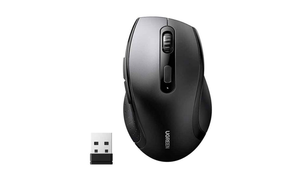 UGREEN-Ratón-Inalámbrico-2.4GHz-Ergonómico-Ratón-Receptor-USB-5-Niveles-1600-dpi,-Compatible-con-Ordenador-PC-MacBook-Portátil-Windows-11-10-macOS-Linux