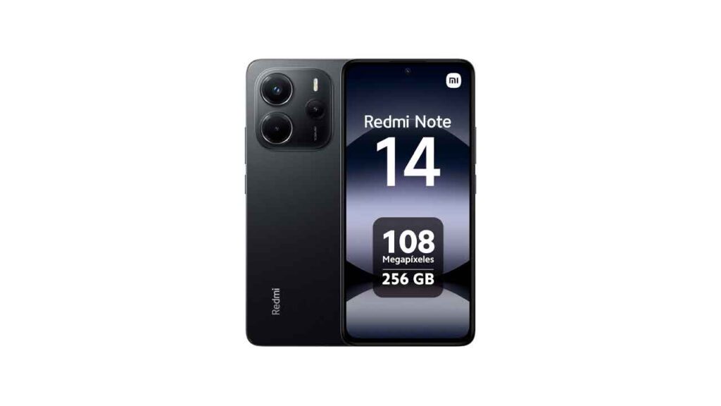 Xiaomi-Redmi-Note-14---Smartphone-de-8-256GB,-Pantalla-de-6.67-AMOLED-FHD+-120Hz,-MediaTek-Helio-G99-Ultra,-cámara-de-108MP,-TurboCharge-33W,-5500-mAh,-Cargador-no-Incluido,-Negro-(Versión-ES)