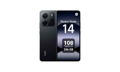Xiaomi-Redmi-Note-14---Smartphone-de-8-256GB,-Pantalla-de-6.67-AMOLED-FHD+-120Hz,-MediaTek-Helio-G99-Ultra,-cámara-de-108MP,-TurboCharge-33W,-5500-mAh,-Cargador-no-Incluido,-Negro-(Versión-ES)