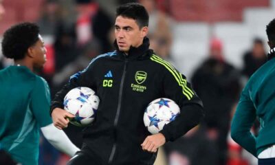 Carlos-Cuesta,-durante-un-partido-del-Arsenal-en-Champions-League