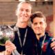 Filipe-Luis-e-Iván-Palanco,-con-la-Libertadores-conquistada-por-Flamengo